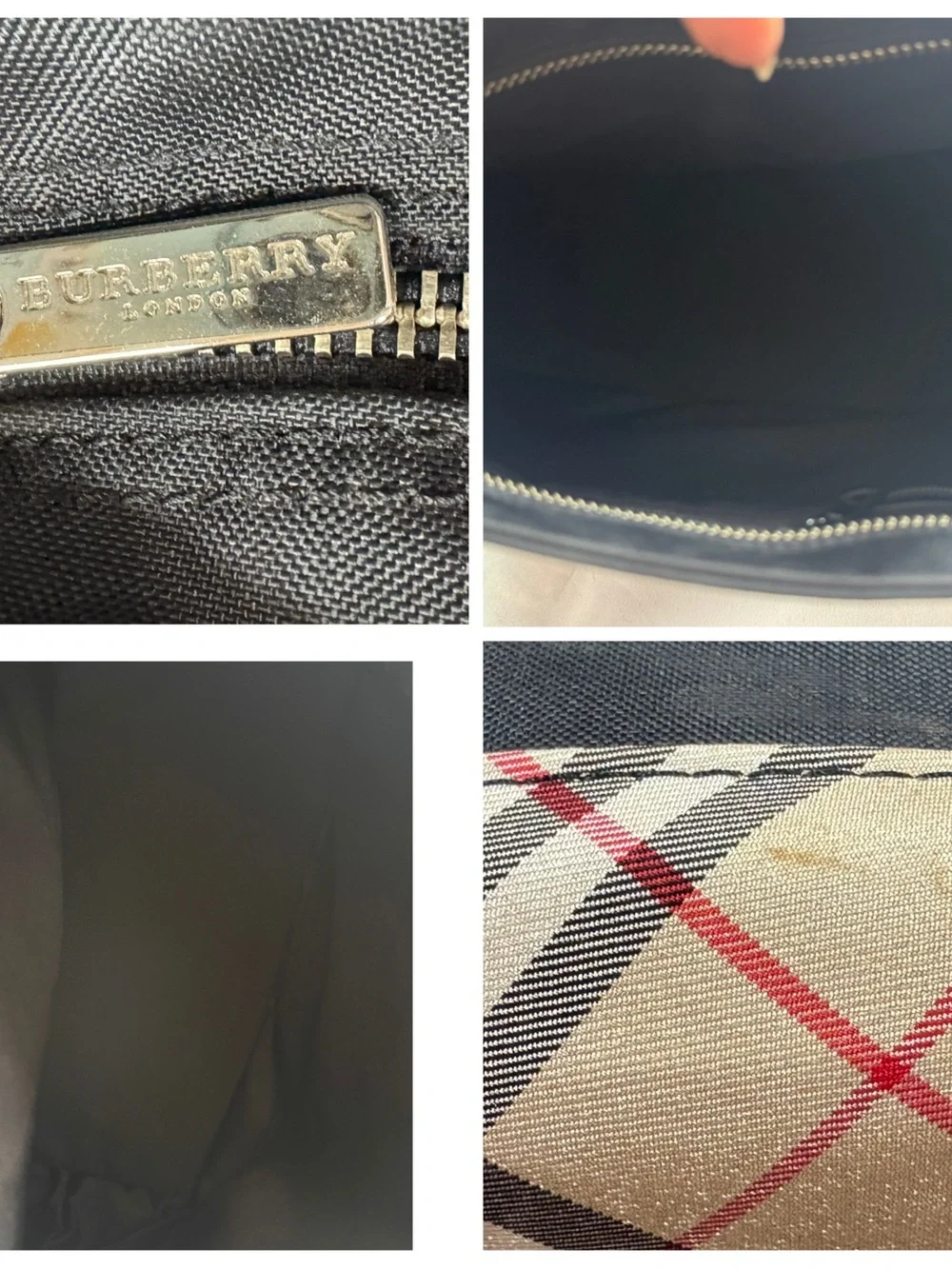 Burberry Blue Label Tote Bag with Plaid Trim - Picture 6 of 9